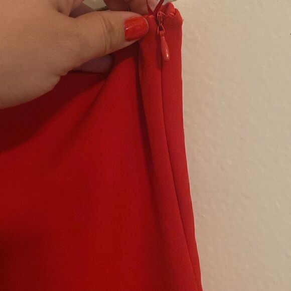 NWT Zara Side Ruched Strapless Cherry Red Bodycon Mini Dress - Picture 8 of 9